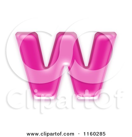 Clipart of a 3d Pink Jelly Lowercase Alphabet Letter W - Royalty Free CGI Illustration by chrisroll