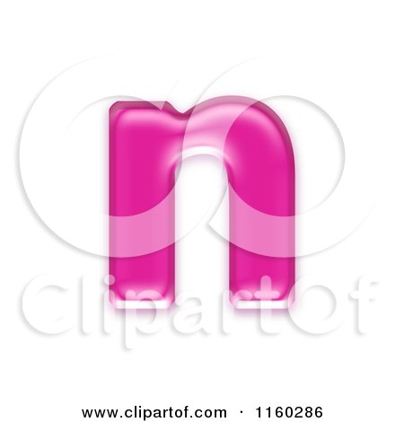 Clipart of a 3d Pink Jelly Lowercase Alphabet Letter N - Royalty Free CGI Illustration by chrisroll
