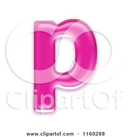 Clipart of a 3d Pink Jelly Lowercase Alphabet Letter P - Royalty Free CGI Illustration by chrisroll
