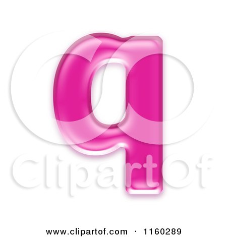 Clipart of a 3d Pink Jelly Lowercase Alphabet Letter Q - Royalty Free CGI Illustration by chrisroll