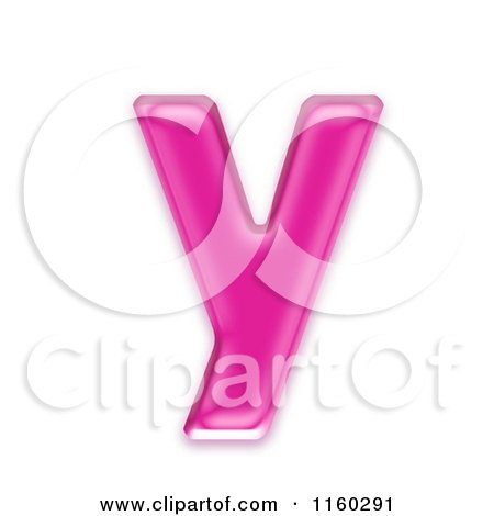 Clipart of a 3d Pink Jelly Lowercase Alphabet Letter Y - Royalty Free CGI Illustration by chrisroll