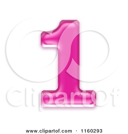 Clipart of a 3d Pink Jelly Number 1 - Royalty Free CGI Illustration by chrisroll