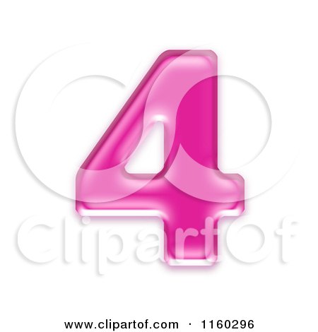 Clipart of a 3d Pink Jelly Number 4 - Royalty Free CGI Illustration by chrisroll