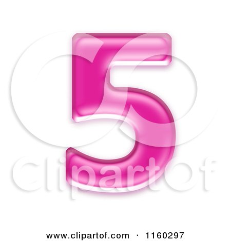Clipart of a 3d Pink Jelly Number 5 - Royalty Free CGI Illustration by chrisroll