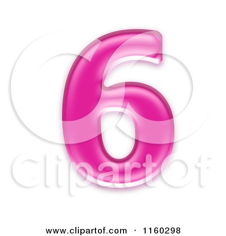 Clipart of a 3d Pink Jelly Number 6 - Royalty Free CGI Illustration by chrisroll