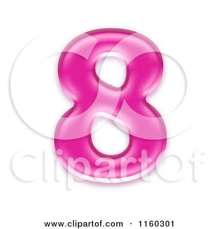Clipart of a 3d Pink Jelly Number 8 - Royalty Free CGI Illustration by chrisroll