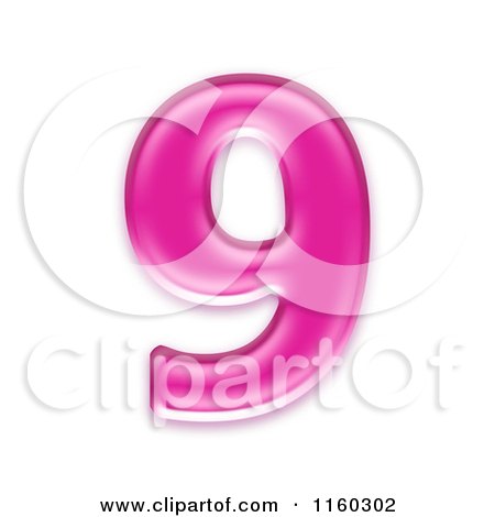 Clipart of a 3d Pink Jelly Number 9 - Royalty Free CGI Illustration by chrisroll