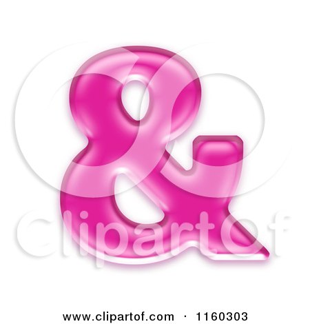Clipart of a 3d Pink Jelly Ampersand and Symbol - Royalty Free CGI Illustration by chrisroll