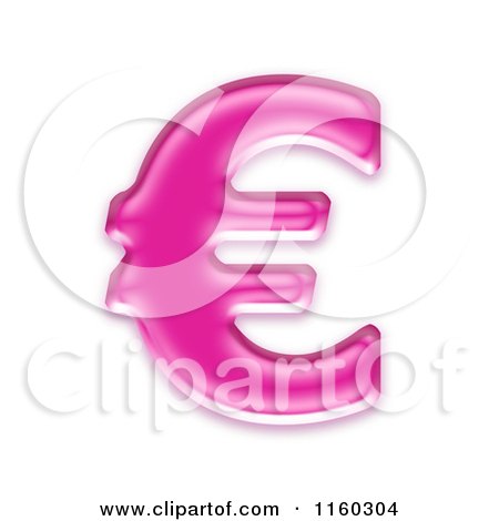 Clipart of a 3d Pink Jelly Euro Symbol - Royalty Free CGI Illustration by chrisroll