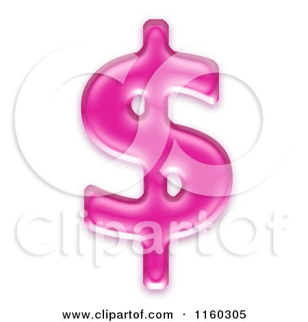 Clipart of a 3d Pink Jelly Dollar Symbol - Royalty Free CGI Illustration by chrisroll