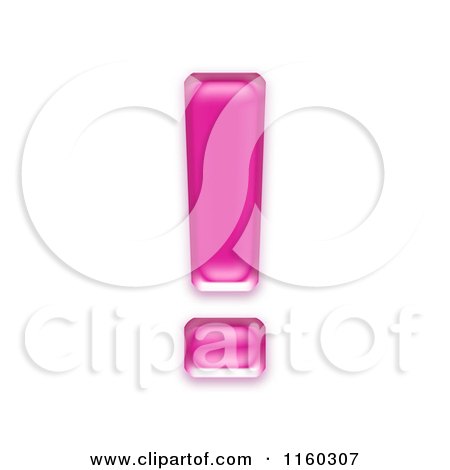 Clipart of a 3d Pink Jelly Exclamation Point - Royalty Free CGI Illustration by chrisroll