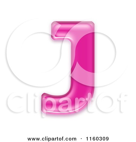 Clipart of a 3d Pink Jelly Capital Alphabet Letter J - Royalty Free CGI Illustration by chrisroll