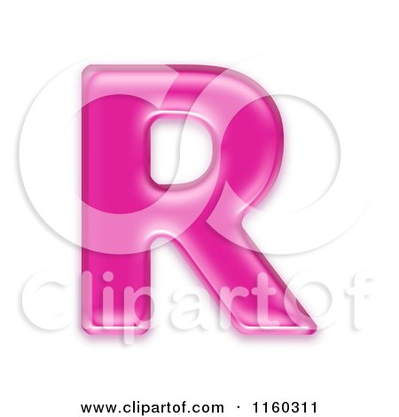 Clipart of a 3d Pink Jelly Capital Alphabet Letter R - Royalty Free CGI Illustration by chrisroll