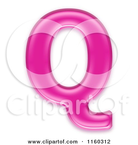 Clipart of a 3d Pink Jelly Capital Alphabet Letter Q - Royalty Free CGI Illustration by chrisroll