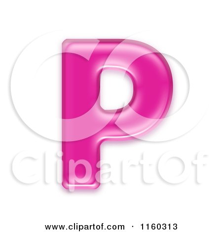 Clipart of a 3d Pink Jelly Capital Alphabet Letter P - Royalty Free CGI Illustration by chrisroll