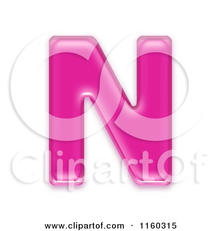 Clipart of a 3d Pink Jelly Capital Alphabet Letter N - Royalty Free CGI Illustration by chrisroll