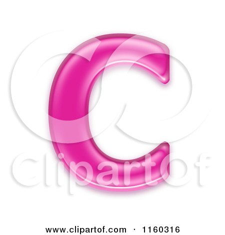 Clipart of a 3d Pink Jelly Capital Alphabet Letter C - Royalty Free CGI Illustration by chrisroll