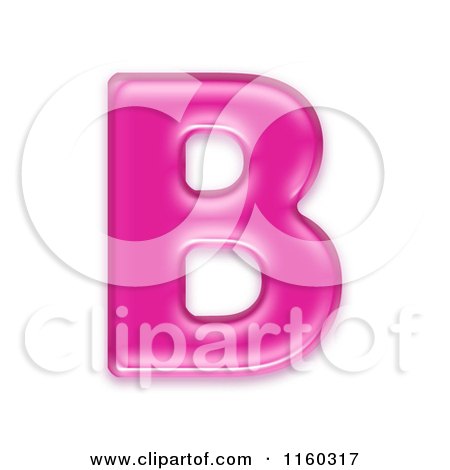 Clipart of a 3d Pink Jelly Capital Alphabet Letter B - Royalty Free CGI Illustration by chrisroll