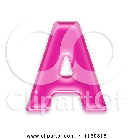 Clipart of a 3d Pink Jelly Capital Alphabet Letter a - Royalty Free CGI Illustration by chrisroll