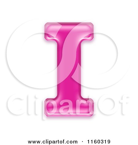Clipart of a 3d Pink Jelly Capital Alphabet Letter I - Royalty Free CGI Illustration by chrisroll
