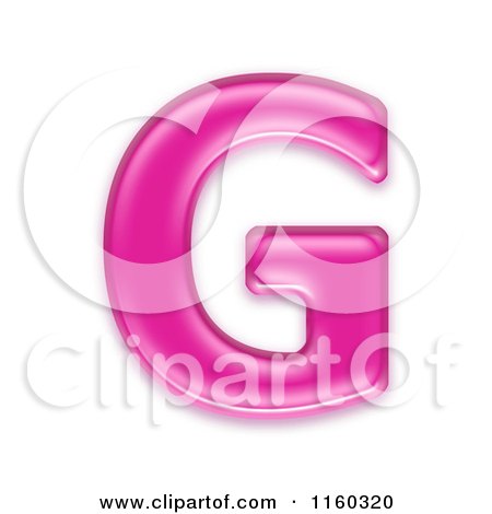 Clipart of a 3d Pink Jelly Capital Alphabet Letter G - Royalty Free CGI Illustration by chrisroll