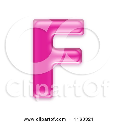 Clipart of a 3d Pink Jelly Capital Alphabet Letter F - Royalty Free CGI Illustration by chrisroll