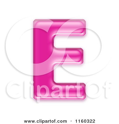 Clipart of a 3d Pink Jelly Capital Alphabet Letter E - Royalty Free CGI Illustration by chrisroll