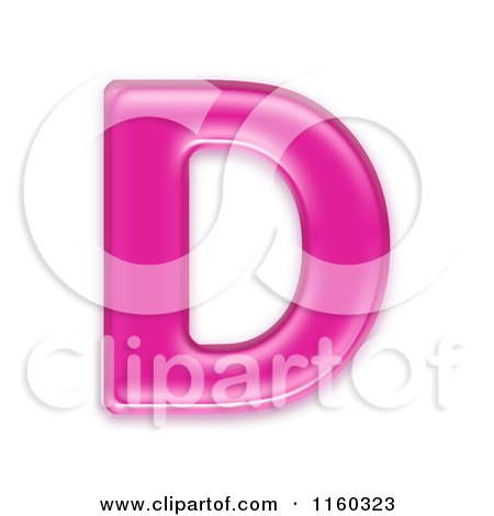 Clipart of a 3d Pink Jelly Capital Alphabet Letter D - Royalty Free CGI Illustration by chrisroll