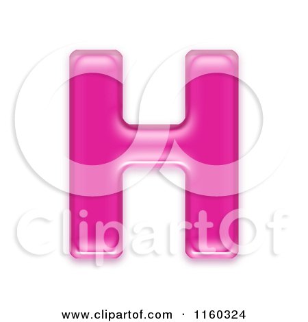 Clipart of a 3d Pink Jelly Capital Alphabet Letter H - Royalty Free CGI Illustration by chrisroll