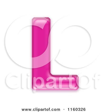 Clipart of a 3d Pink Jelly Capital Alphabet Letter L - Royalty Free CGI Illustration by chrisroll