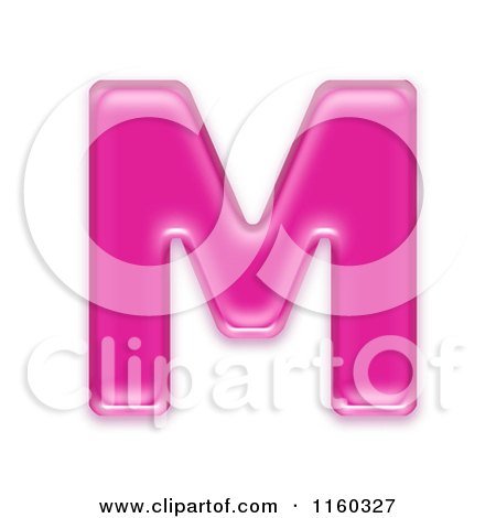 Clipart of a 3d Pink Jelly Capital Alphabet Letter M - Royalty Free CGI Illustration by chrisroll