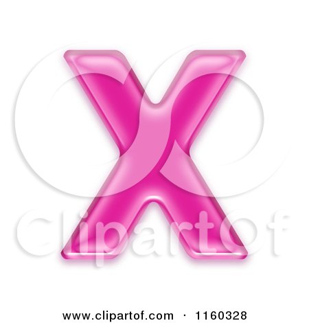 Clipart of a 3d Pink Jelly Capital Alphabet Letter X - Royalty Free CGI Illustration by chrisroll