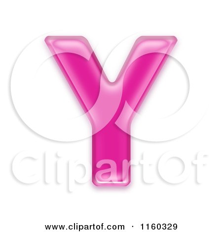 Clipart of a 3d Pink Jelly Capital Alphabet Letter Y - Royalty Free CGI Illustration by chrisroll