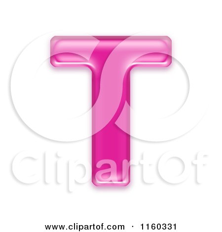 Clipart of a 3d Pink Jelly Capital Alphabet Letter T - Royalty Free CGI Illustration by chrisroll