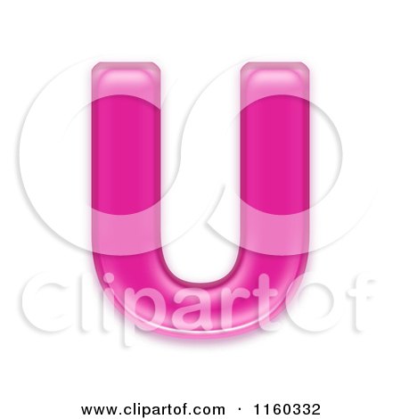 Clipart of a 3d Pink Jelly Capital Alphabet Letter U - Royalty Free CGI Illustration by chrisroll