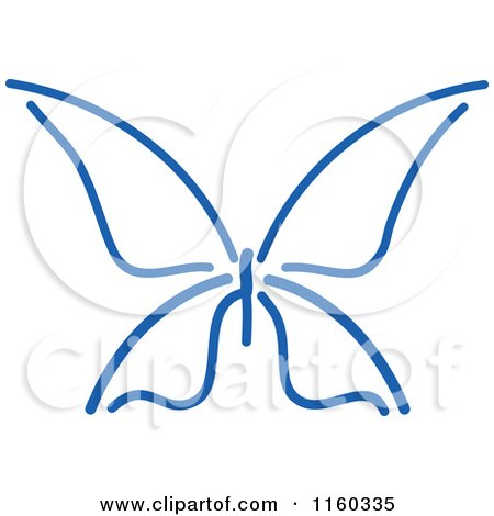 Clipart of a Simple Navy Blue Butterfly - Royalty Free Vector Illustration by Vector Tradition SM