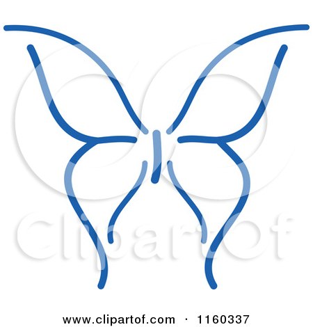 Clipart of a Simple Navy Blue Butterfly Version 3 - Royalty Free Vector Illustration by Vector Tradition SM