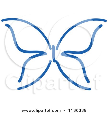 Clipart of a Simple Navy Blue Butterfly Version 4 - Royalty Free Vector Illustration by Vector Tradition SM