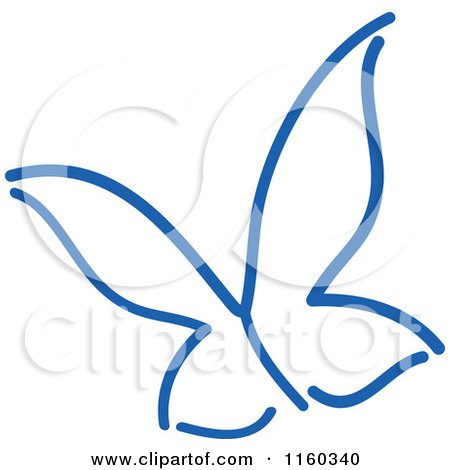 Clipart of a Simple Navy Blue Butterfly Version 6 - Royalty Free Vector Illustration by Vector Tradition SM