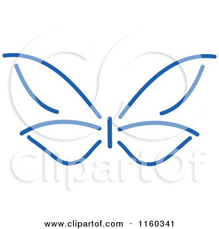Clipart of a Simple Navy Blue Butterfly Version 7 - Royalty Free Vector Illustration by Vector Tradition SM