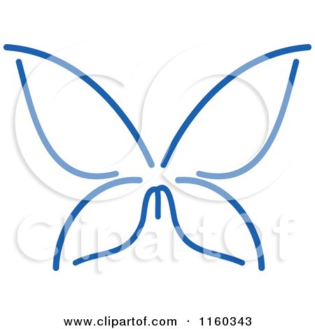 Clipart of a Simple Navy Blue Butterfly Version 9 - Royalty Free Vector Illustration by Vector Tradition SM