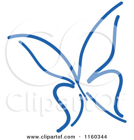Clipart of a Simple Navy Blue Butterfly Version 10 - Royalty Free Vector Illustration by Vector Tradition SM