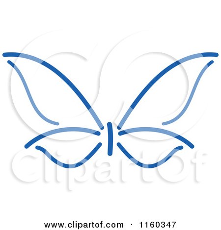 Clipart of a Simple Navy Blue Butterfly Version 13 - Royalty Free Vector Illustration by Vector Tradition SM