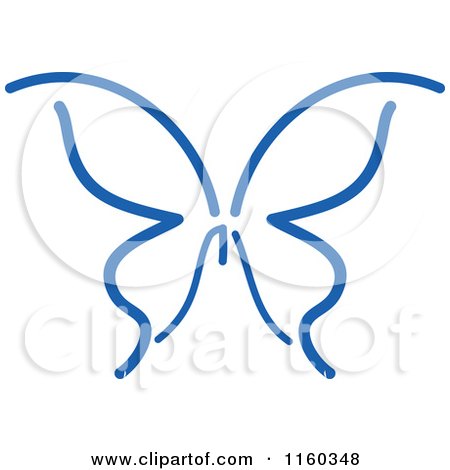 Clipart of a Simple Navy Blue Butterfly Version 14 - Royalty Free Vector Illustration by Vector Tradition SM