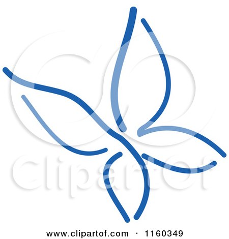 Clipart of a Simple Navy Blue Butterfly Version 15 - Royalty Free Vector Illustration by Vector Tradition SM