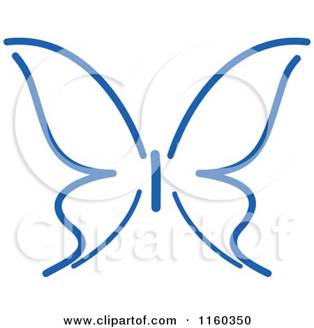 Clipart of a Simple Navy Blue Butterfly Version 16 - Royalty Free Vector Illustration by Vector Tradition SM