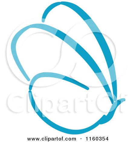 Clipart of a Simple Blue Butterfly Version 2 - Royalty Free Vector Illustration by Vector Tradition SM