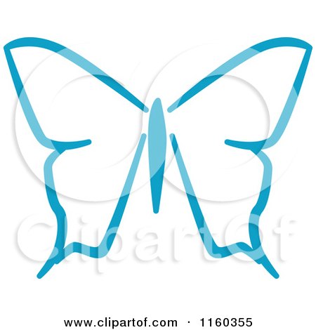 Clipart of a Simple Blue Butterfly Version 3 - Royalty Free Vector Illustration by Vector Tradition SM