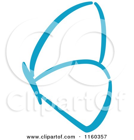 Clipart of a Simple Blue Butterfly Version 5 - Royalty Free Vector Illustration by Vector Tradition SM
