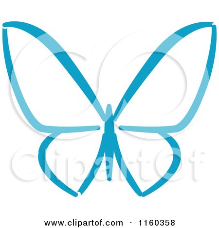 Clipart of a Simple Blue Butterfly Version 6 - Royalty Free Vector Illustration by Vector Tradition SM